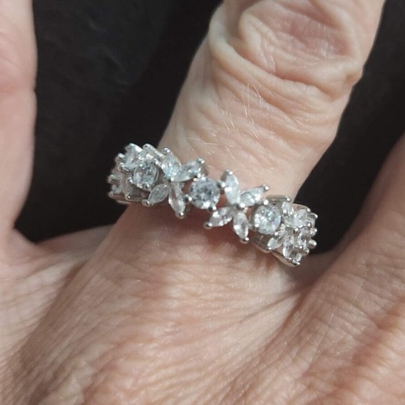 Luxe 14k Gold Plated 925 Sterling Silver Cubic Zirconia Ring - Picture 6 of 9